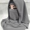 Plain Niqab Ready to Wear - Grey