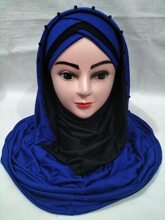 Two-Piece Cotton Jersey with Pearls - Blue Two-Piece Cotton Jersey with Pearls - Blue