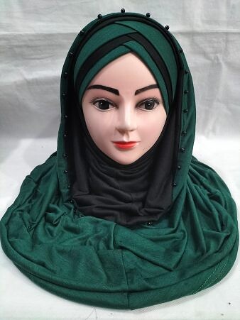 Two-Piece Cotton Jersey with Pearls - Sea Green Two-Piece Cotton Jersey with Pearls - Sea Green