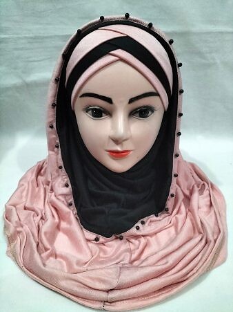 Two-Piece Cotton Jersey with Pearls - Tea Pink Two-Piece Cotton Jersey with Pearls - Tea Pink