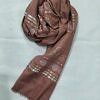 Banarasi Style Lawn Scarf - Dirty Brown
