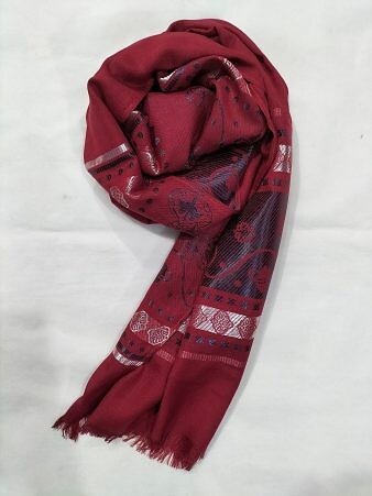 Banarsi Style Lawn Scarf - Maroon Banarsi Style Lawn Scarf - Maroon