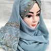 Embroidered Ready to Wear Hijab - Steel Grey Embroidered Ready to Wear Hijab - Steel Grey