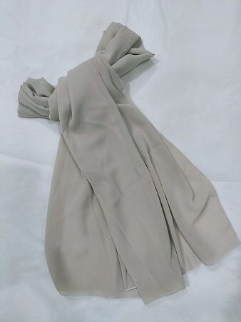 Plain Chiffon Scarf - Beige