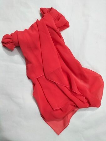 Plain Chiffon Scarf - Coral Red Plain Chiffon Scarf - Coral Red