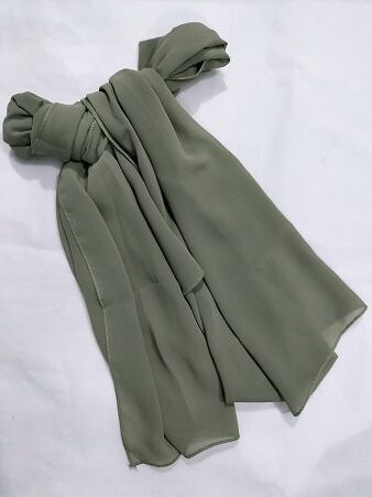 Plain Chiffon Scarf - Fern Green