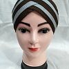 Criss Cross Multi Color Tie Back Bonnet – Grey and Brown Criss Cross Multi Color Tie Back Bonnet – Grey and Brown