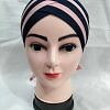 Criss Cross Multi Color Tie Back Bonnet – Navy Blue and Tea Pink Criss Cross Multi Color Tie Back Bonnet – Navy Blue and Tea Pink