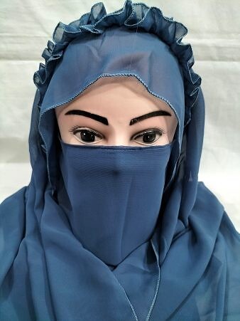Crown Ready to Wear Niqab - Denim Blue Crown Ready to Wear Niqab - Denim Blue