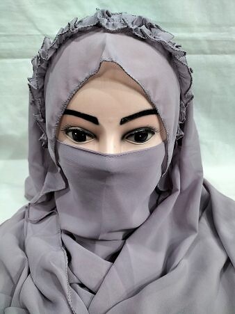 Crown Ready to Wear Niqab - Dirty Purple Crown Ready to Wear Niqab - Dirty Purple