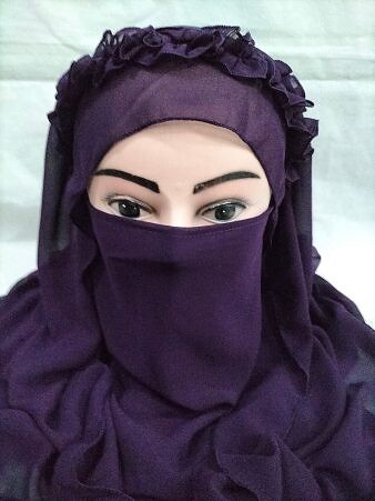 Crown Ready to Wear Niqab - Eggplant Crown Ready to Wear Niqab - Eggplant