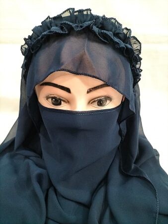 Crown Ready to Wear Niqab - Navy Blue Crown Ready to Wear Niqab - Navy Blue