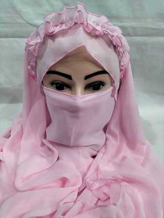 Crown Ready to Wear Niqab - Pink Crown Ready to Wear Niqab - Pink