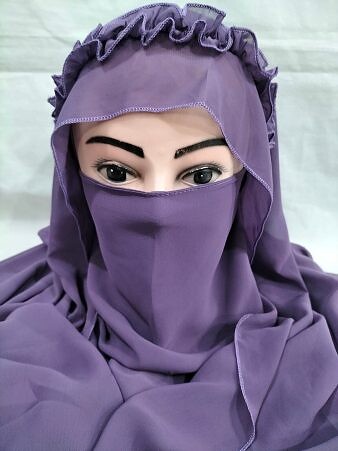 Crown Ready to Wear Niqab - Purple Crown Ready to Wear Niqab - Purple