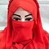 Crown Ready to Wear Niqab - Red Crown Ready to Wear Niqab - Red