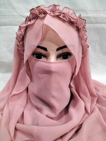 Crown Ready to Wear Niqab - Tea Pink Crown Ready to Wear Niqab - Tea Pink