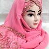 Embroidered Ready to Wear Hijab - Rose Pink
