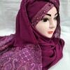 embroidered ready to wear hijab magenta