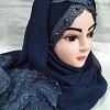 Embroidered Ready to Wear Hijab - Navy Blue 2 Embroidered Ready to Wear Hijab - Navy Blue 2