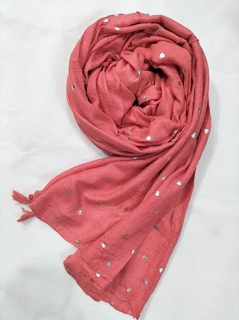 Fancy Lawn Scarf – Coral Orange Fancy Lawn Scarf – Coral Orange