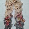 Floral Lawn Scarf - Cream