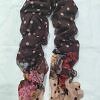 Floral Lawn Scarf - Dark Brown Floral Lawn Scarf - Dark Brown