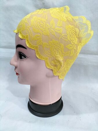 Lace Hijab Band - Yellow Lace Hijab Band - Yellow