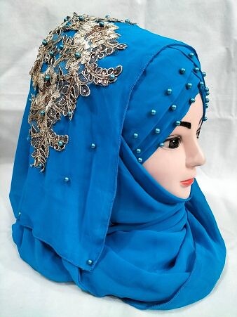 Pearl Ready to Wear with Bunch - Blue