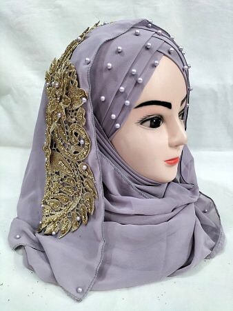 Pearl Ready to Wear with Bunch - Light Purple Pearl Ready to Wear with Bunch - Light Purple