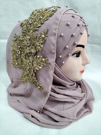 Pearl Ready to Wear with Golden Bunch - Dirty Purple