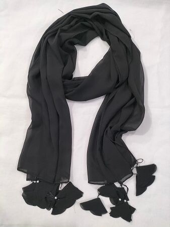 Plain Chiffon Tassels - Black Plain Chiffon Tassels - Black