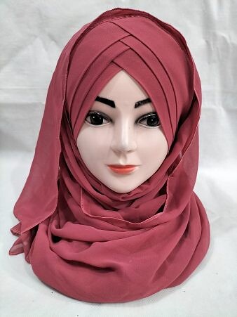 Plain Criss Cross Ready To Wear - Dull Maroon