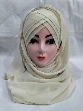 Plain Criss Cross Ready To Wear - Pastel Cream