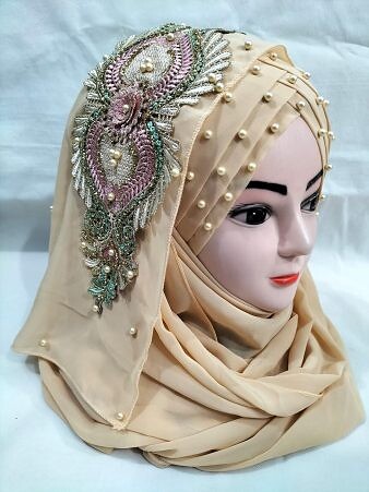 Bridal Pearl Ready to Wear with Bunch - Golden