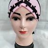Criss Cross Tie Back Bonnet with Pearls - Pink Criss Cross Tie Back Bonnet with Pearls - Pink