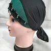 Criss Cross Tie Back Bonnet with Pearls - Sea Green Criss Cross Tie Back Bonnet with Pearls - Sea Green