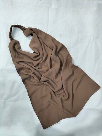 Elastic Half Niqab - Brown