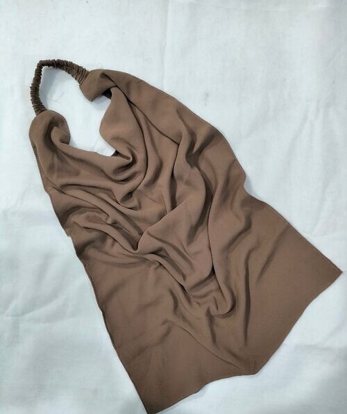 elastic half niqab brown