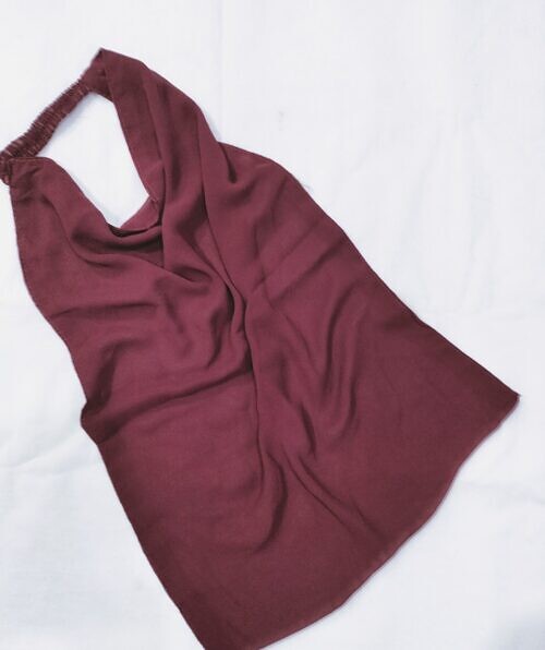 elastic half niqab burgundy