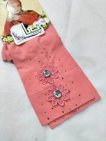 Fancy Sleeves with Flower Bunch - Coral Peach Fancy Sleeves with Flower Bunch - Coral Peach
