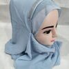 Fancy Two Loops Chiffon Instant Hijab - Baby Blue