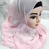 Fancy Two Loops Chiffon Instant Hijab - Baby Pink