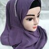fancy two loops chiffon instant hijab purple