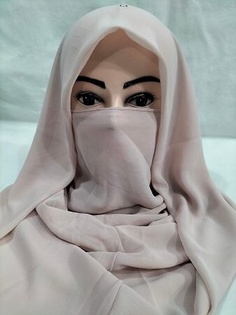 Plain Niqab Ready to Wear – Nude Brown