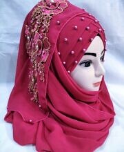 Pearl Ready to Wear with Matching Bunch - Deep Pink