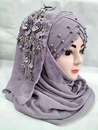 Pearl Ready to Wear with Matching Bunch - Light Purple Pearl Ready to Wear with Matching Bunch - Light Purple