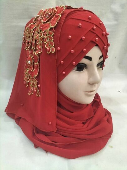 Pearl Ready to Wear with Matching Bunch - Red