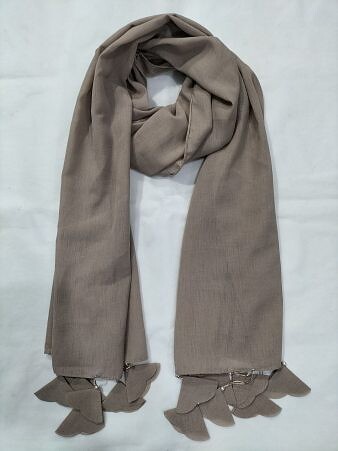 Plain Chiffon Tassels - Dirty Brown