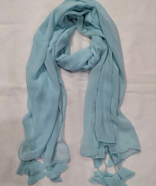 plain chiffon tassels mint