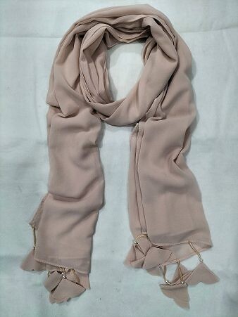 Plain Chiffon Tassels - Nude Pink
